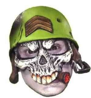  Sergeant Skeleton Vinyl Half Mask  Skeleton Costume Mask 