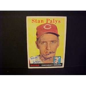  Stan Palys Cincinnati Redlegs #126 1958 Topps Autographed 