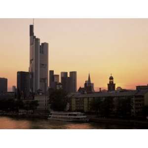  City Skyline at Sunset, Frankfurt Am Main, Germany Premium 