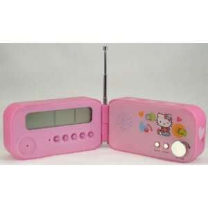  Pink Hello Kitty Flip Open Clock Radio with Alarm 