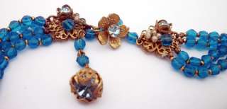 VTG Miriam Haskell style DEMARIO Grand Parure set Necklace Bracelet 