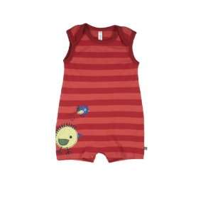  Green Kids Colby Sleeveless Romper   Tango Red   0 3 