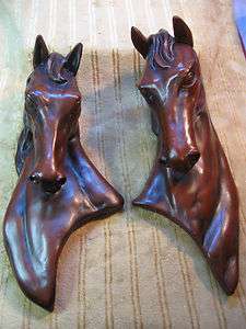   Large 3 D Chalkware Horse Head / Bust Wall Plaque Decoration NICE