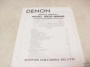 Denon DCC 8920 Car Stereo FM AM CD Service Manual  