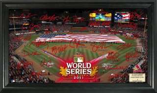   Cardinals MLB 2011 World Series Framed 12 x 20 Signature Field Photo