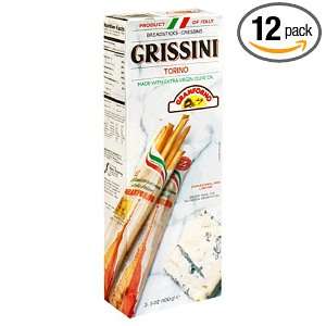 Granforno Grissini Breadsticks, Torino, 3.5 Ounce Boxes (Pack of 12)
