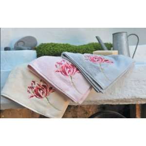   GOSFORD SMALL EMBROIDERED HAND TOWEL   PINK BLOSSOM