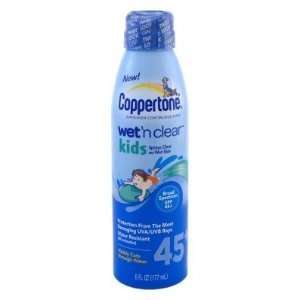  Coppertone Continuous SPF#45+ Spray Kids Wet N Clear 6 oz 