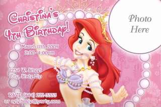 Disney Princess Ariel Birthday Party Invitations  