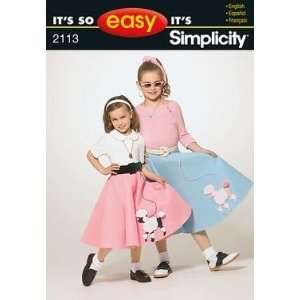   Pattern 2113/E2113 Childs and Girls Poodle Skirt Costume Pattern