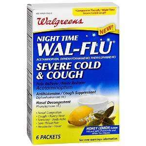   Wal Flu Severe Cold & Cough Packets Night Time 