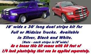 10 x 30 Dodge Ram Truck Racing Rally Stripes PLUS Pinstripes   6 