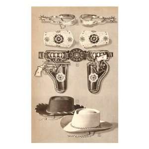  Spurs, Cuffs, Guns, Cowboy Hats for Kids Premium Poster 