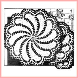 Vintage Crochet Doily Pattern ~ Swirl  