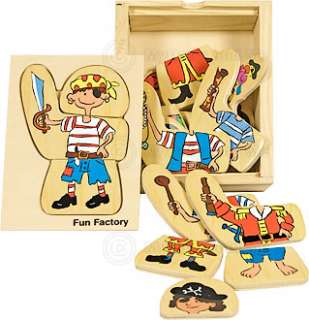 Six Dress Up Pirates Jigsaw Puzzle Child Wooden Toy New  