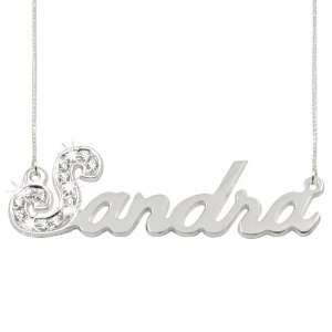   Sterling Silver Sparkling Swarovski Name Necklace   Custom Made Any