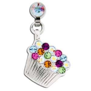 Microdermal Dangling Colorful Crystal Cupcake Charm   Magnetic   Fully 