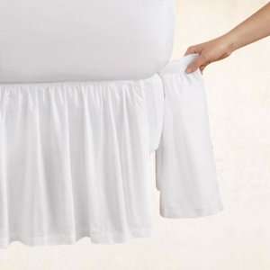  Gathered Detachable Bedskirt White 18 Queen