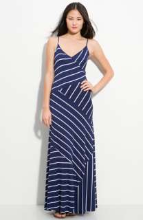 Calvin Klein Asymmetrical Stripe Maxi Dress  