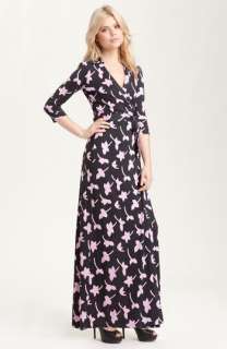 Diane von Furstenberg Abigail Print Silk Jersey Maxi Wrap Dress 