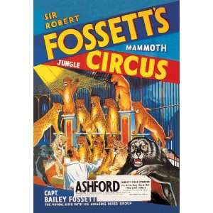  Sir Robert Fossetts Mammoth Jungle Circus 28X42 Canvas 