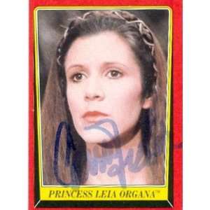 Carrie Fisher Autographed Trading Card Return of the Jedi (light 