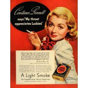   Cigarettes Constance Bennett Actor   Original Print Ad