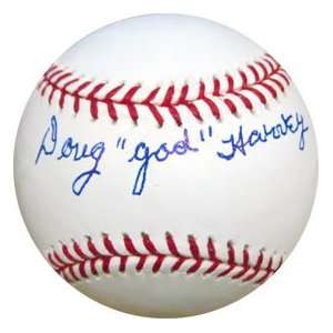  Doug God Harvey Autographed Baseball