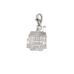   , Paul Revere House Charm with Lobster Clasp, 14k White Gold Jewelry