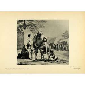 1904 Print Honore Daumier French Art Mountebank Drum Drummer Musical 