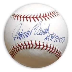 Johnny Bench Baseball Signed with MVP 70 & 72 Inscription
