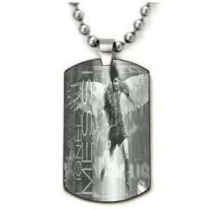 Lionel Messi Engraved Dogtag Necklace w/Chain and Giftbox