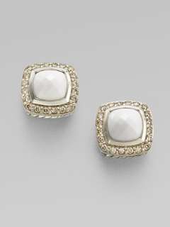 David Yurman   Diamond, White Agate & Sterling Silver Earrings   Saks 