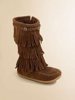 Minnetonka   Toddlers & Girls Three Layer Fringe Boots