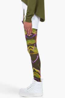 Givenchy Green Floral Leggings for men  