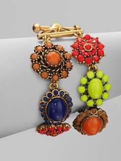 Oscar de la Renta   Multi Colored Resin Two Row Bracelet    