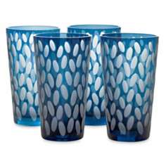 DIANE von FURSTENBERG Sandstone Highball Glass, Erawan Blue