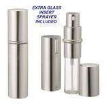 SILVER 11ml PERFUME Sprayer Atomizer + Extra GLASS Insert + FUNNEL 