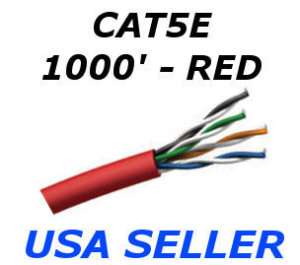CAT5e Riser CMR Bulk Network Ethernet Cable 1000 Ft Red  