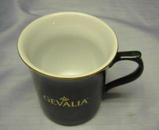 Gevalia Green Ceramic, Gold Trimmed Coffee Mug or Cup  