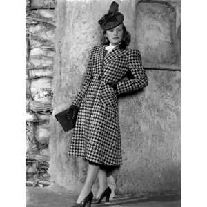  Priscilla Lane Modeling Houndstooth Coat, 1939 