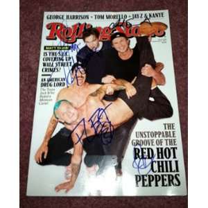  RED HOT CHILI PEPPERS all 4 AUTOGRAPHED signed MAGAZINE 