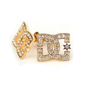 Rob Dyrdek Iced DC CZ Stud Earrings, Gold Tone