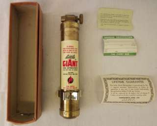 Vintage Antique Little Giant Mini Fire Extinguisher With Papers and 