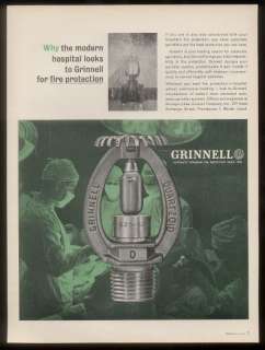 1963 Grinnell fire sprinkler hospital O.R. photo ad  