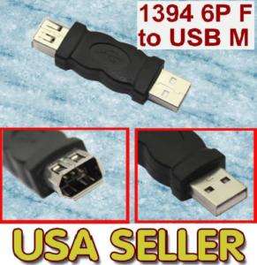 Firewire 6 Pin Female to USB Male Adapter Converter NEW  