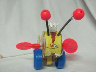 Fisher Price Vintage Queen Buzzy Bee Pull Toy 1962  