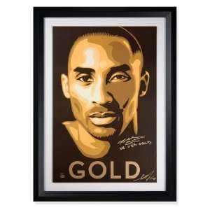  Kobe Bryant and Shepard Fairey Autographed Gold 