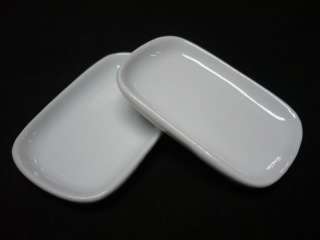 White Rectangle Plates/Tray Dollhouse Miniatures Ceramic Supply Food