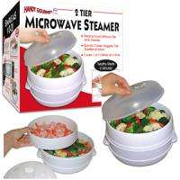 Handy Gourmet 2 Tier Microwave Steamer Food Cooker 017874150014  